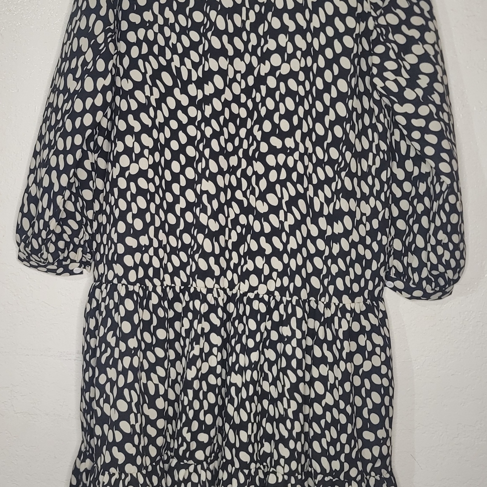 Chic Black and Tan Patterned Swing Maxi Dress Asymmetrical M
